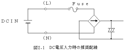 直流電圧入力時の推奨配線